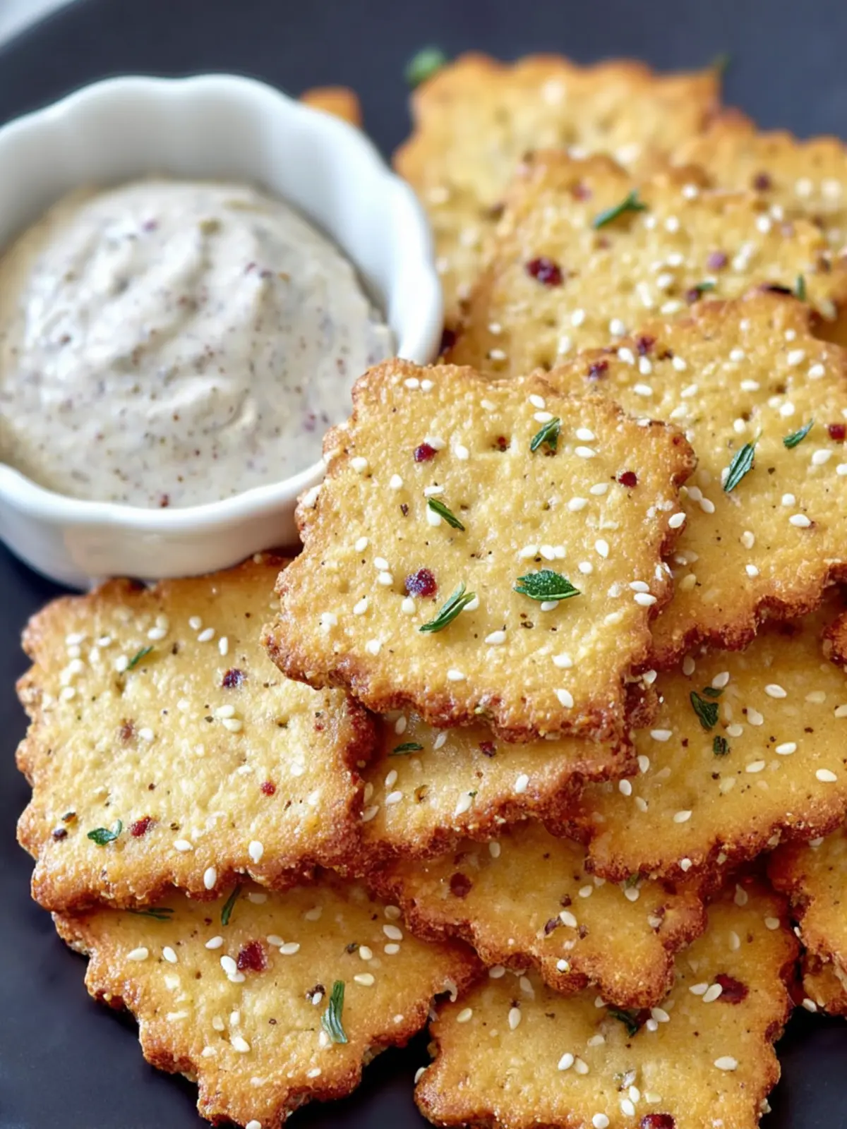 Sesame Almond Flour Crackers First Image