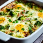 Broccoli, Ham, and Mozzarella Baked with Eggs First Image