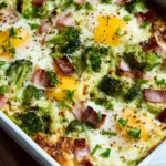 Broccoli, Ham, and Mozzarella Baked with Eggs First Image