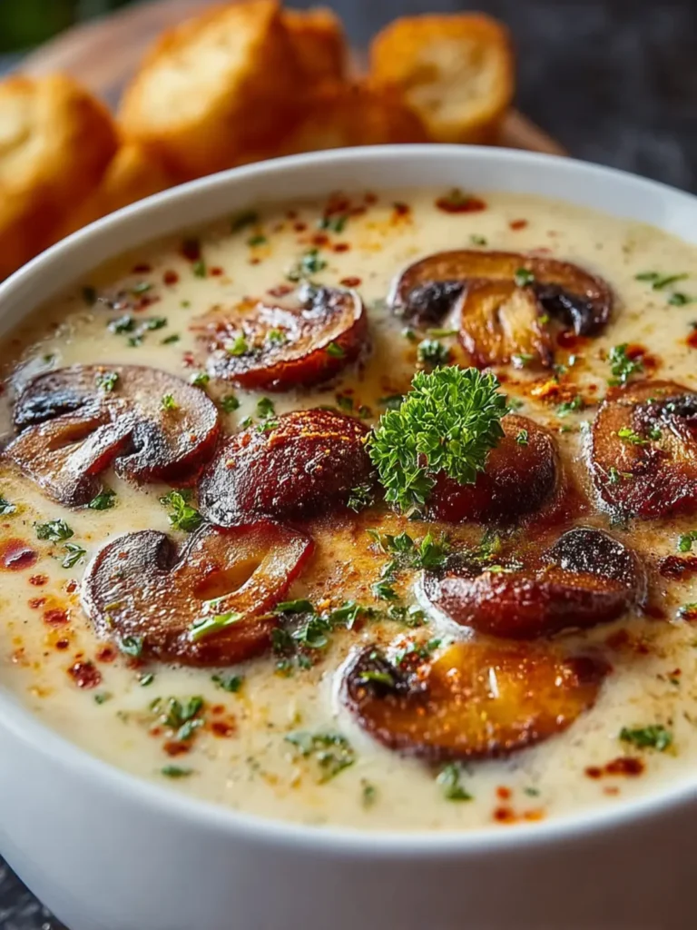 Slow Cooker Creamy Mushroom Soup First Image