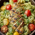 Flavorful Pesto Pasta with Grilled Chicken & Cherry Tomatoes First Image