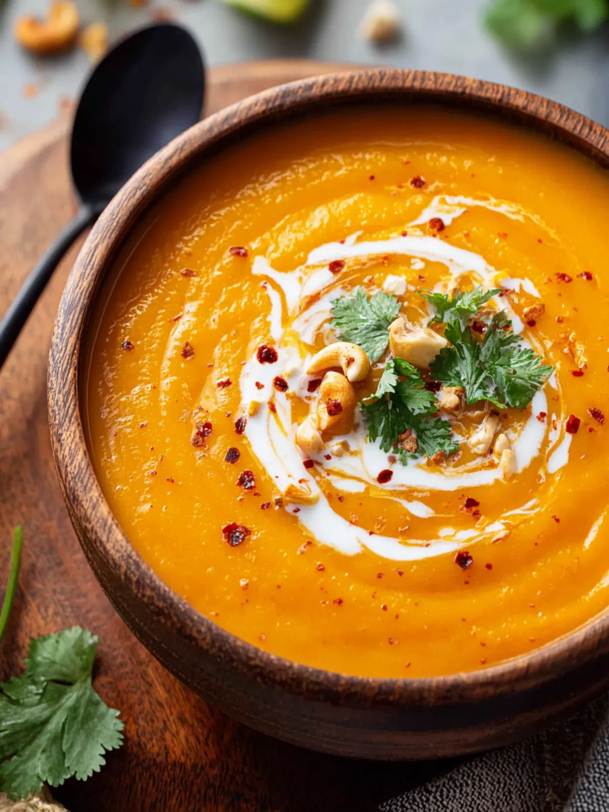 Roasted Curried Squash and Carrot Soup with Coconut Milk First Image