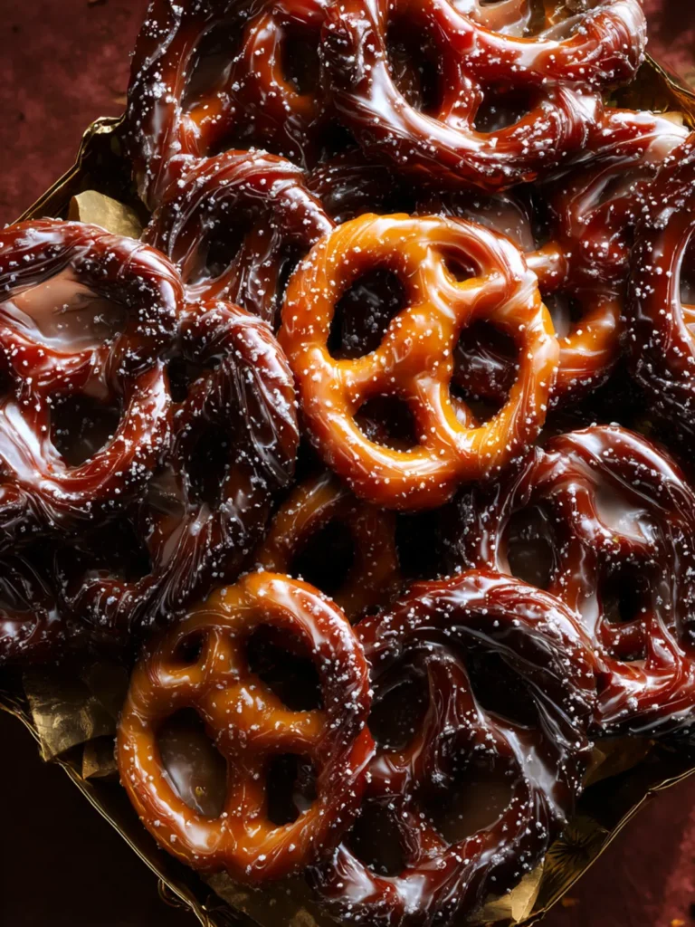 Salted Caramel Brûlée Chocolate Pretzels. First Image
