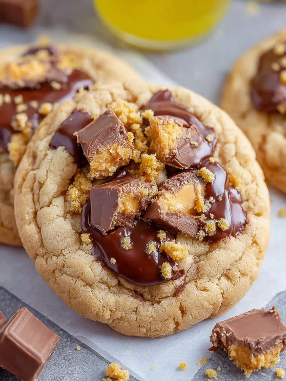Soft & Chewy Crumbl Butterfinger Cookies Copycat First Image