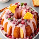 Cranberry Orange Bundt Cake with Pink Glaze First Image