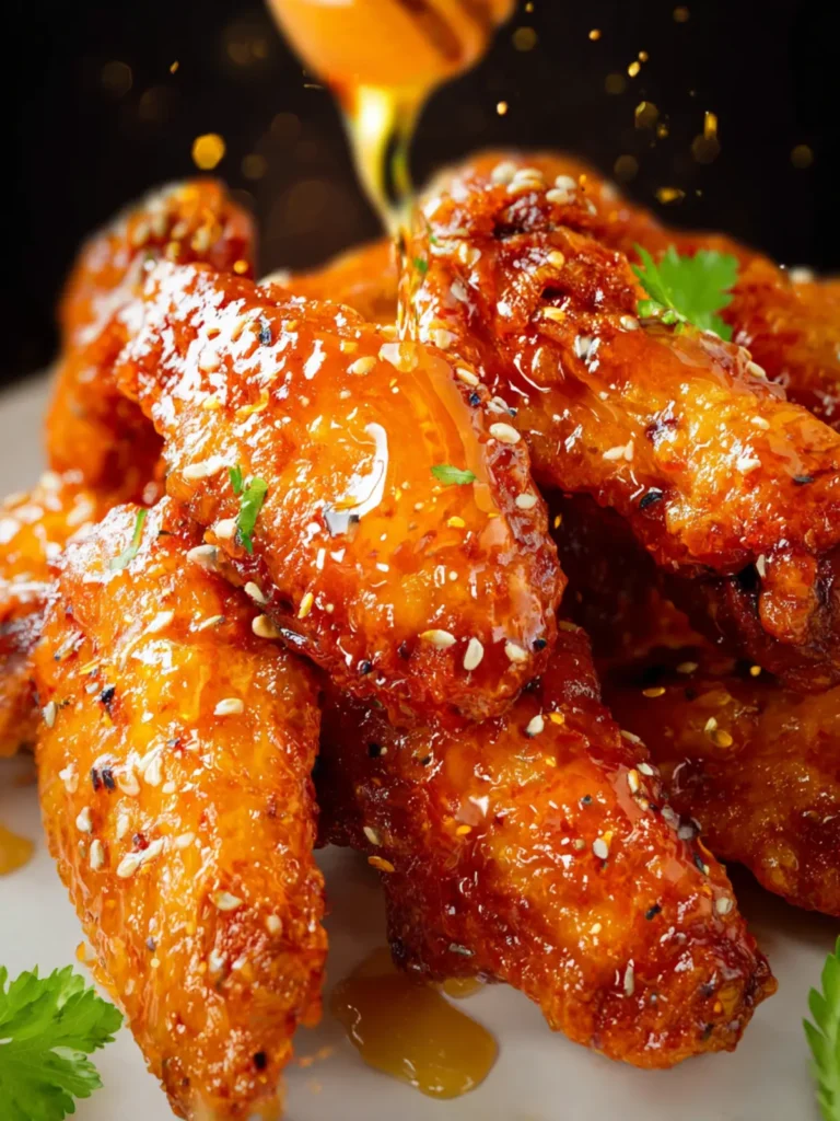 Crispy Oven Baked Glazed Hot Honey Buffalo Wings First Image