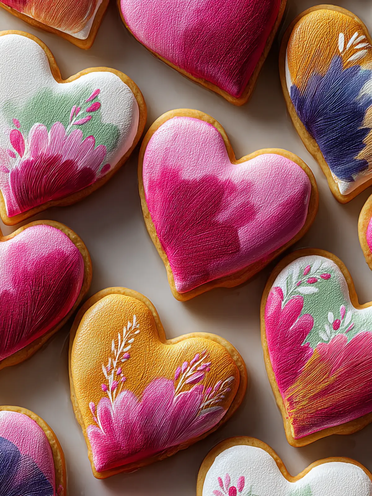 Delightful Painted Sugar Cookie Hearts for Every Occasion First Image