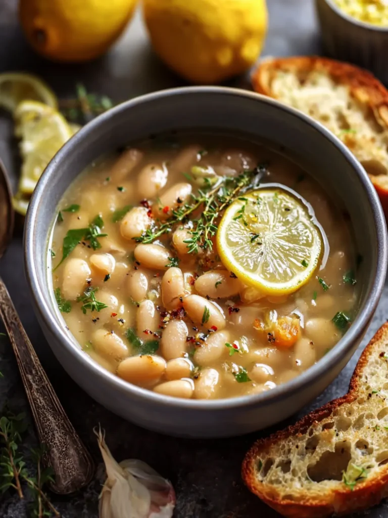 Greek White Bean Soup With Garlic & Lemon First Image