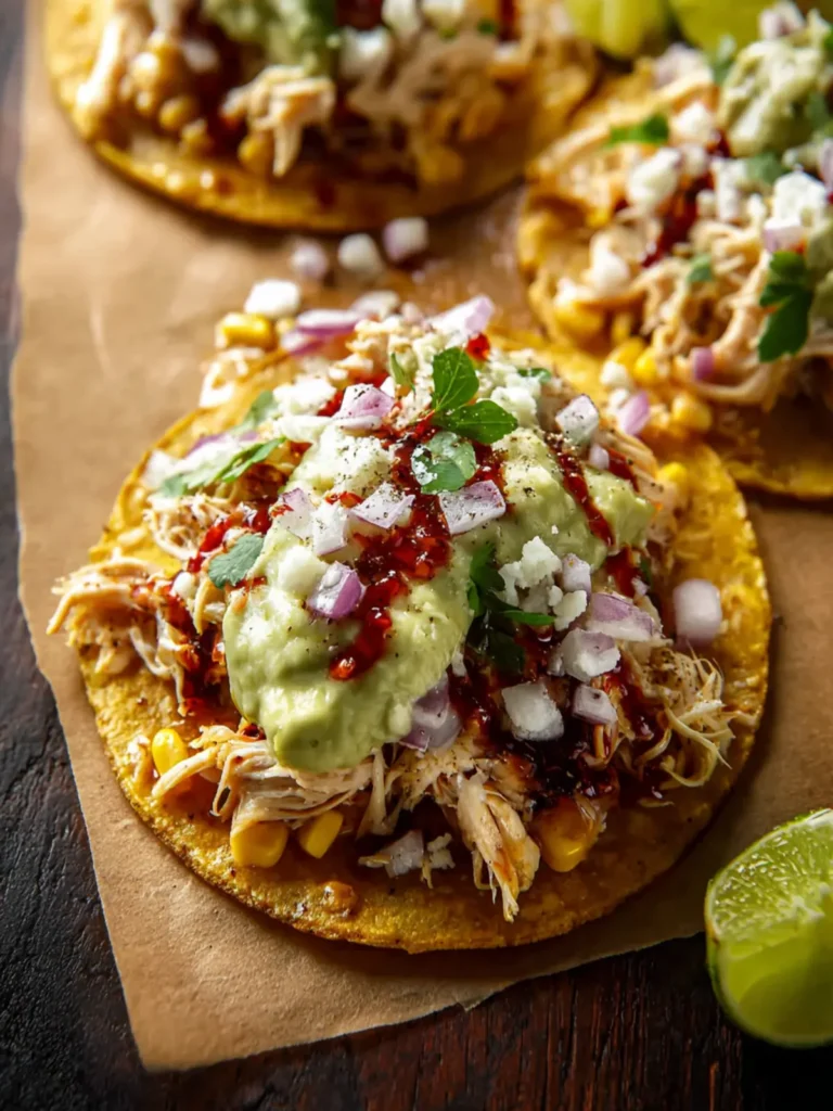Shredded Chicken Tostadas Recipe First Image