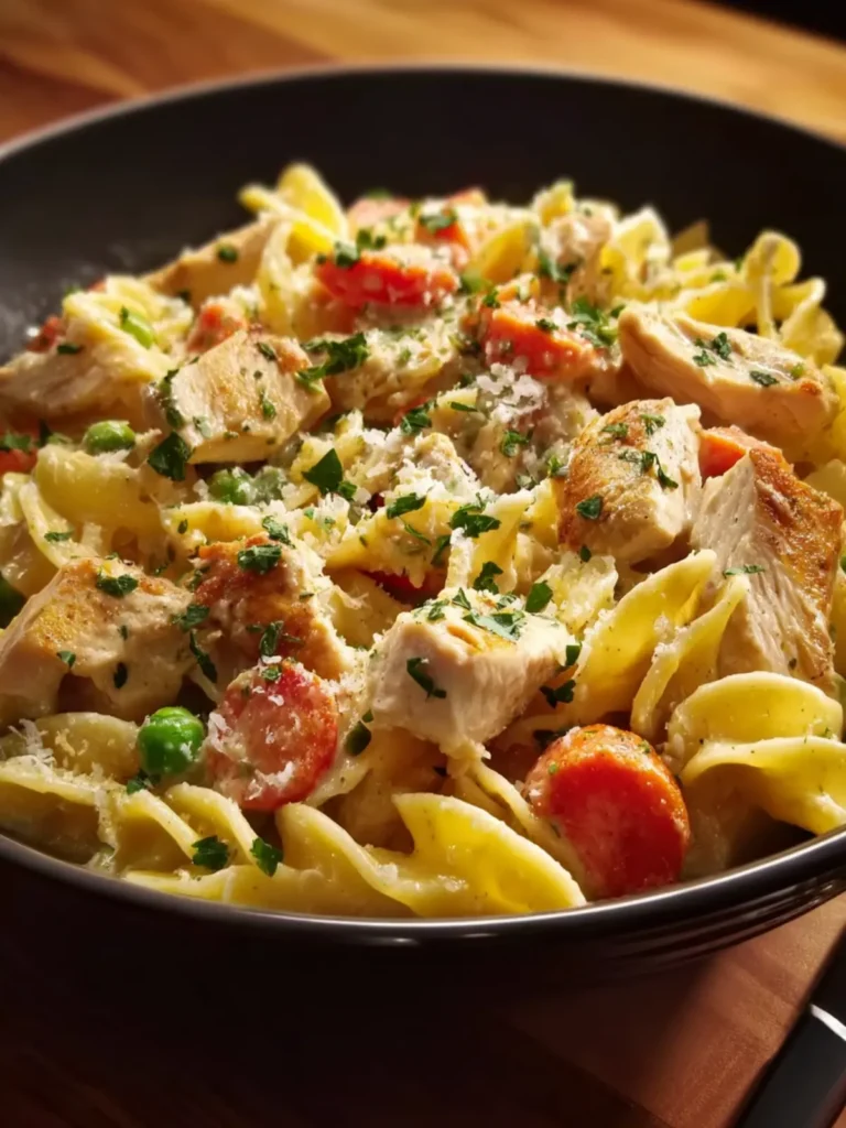 Quick Chicken Pot Pie Pasta First Image