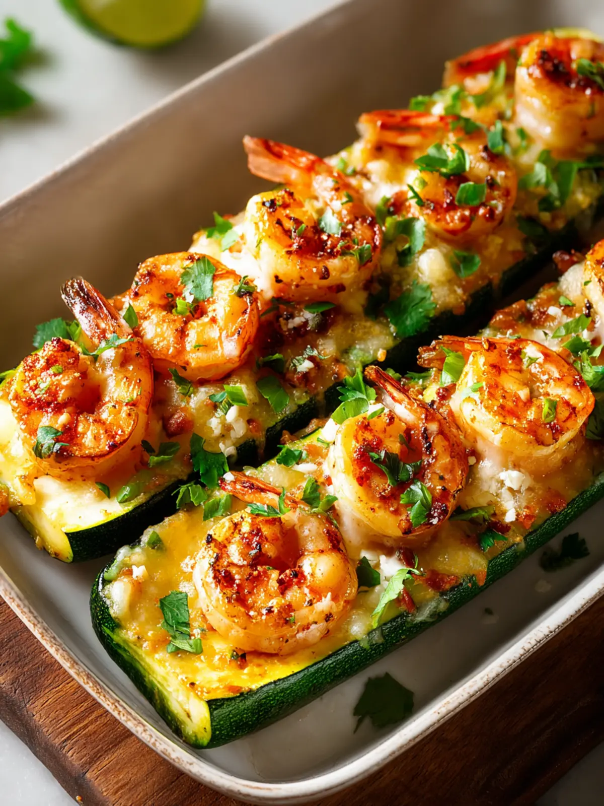 Garlicky Shrimp Zucchini Boats Recipe First Image