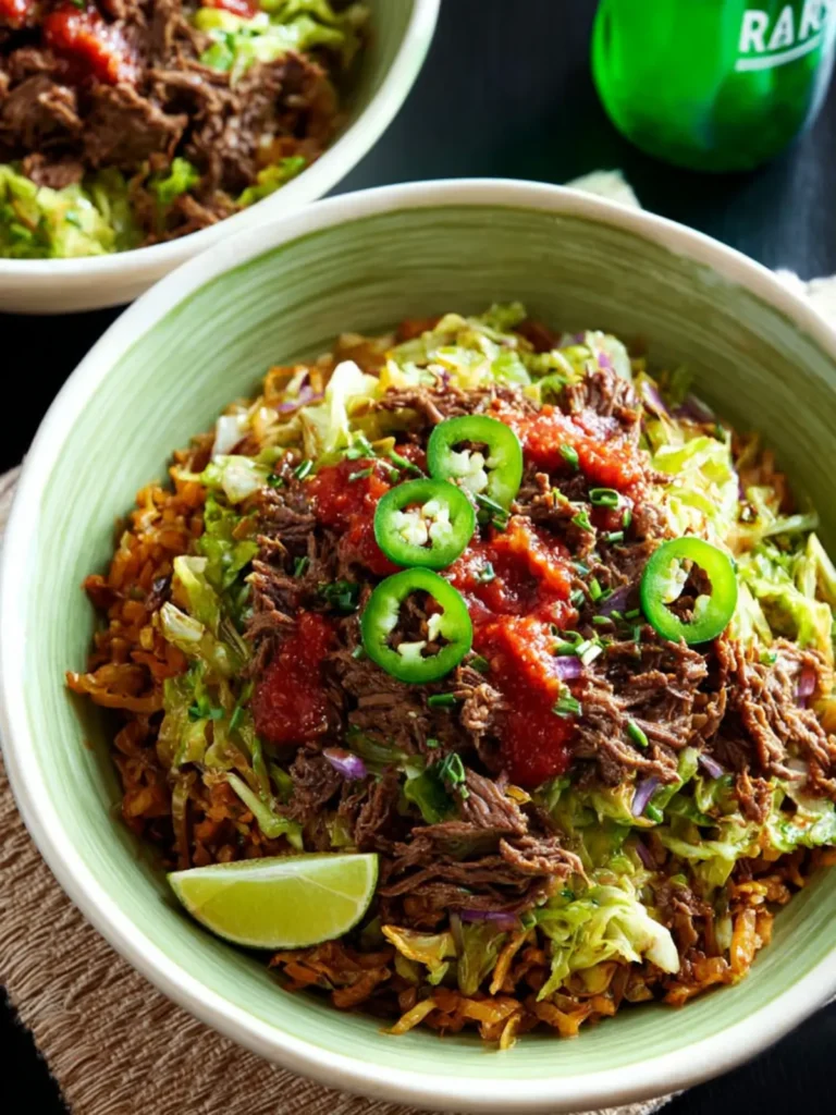 Green Chile Beef Cabbage Bowl First Image