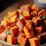 Sweet Potato Cubes, Easy and Quick Air Fryer Recipe First Image