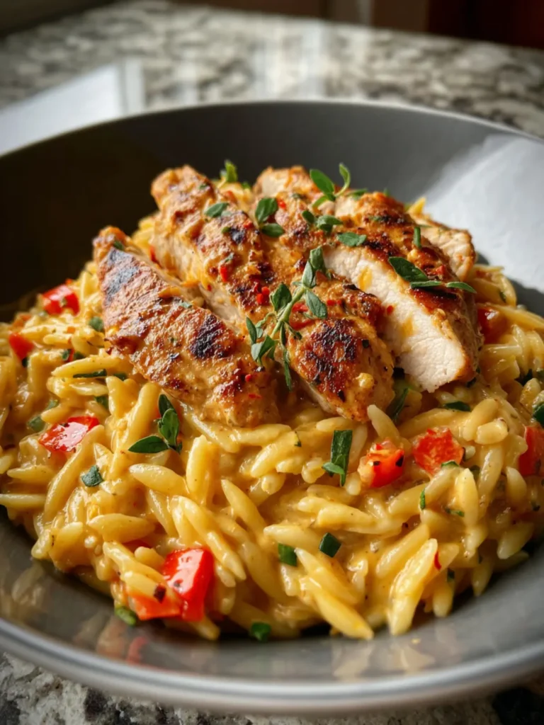 spicy cajun chicken orzo First Image
