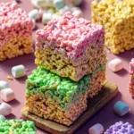 Colorful Marshmallow Crispy Rice Treats First Image