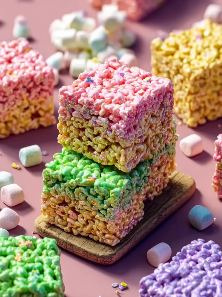 Colorful Marshmallow Crispy Rice Treats First Image