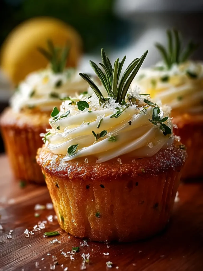 Lemon Thyme Rosemary Cupcakes First Image