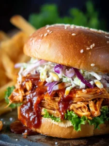 Slow Cooker BBQ Chicken Sandwich First Image